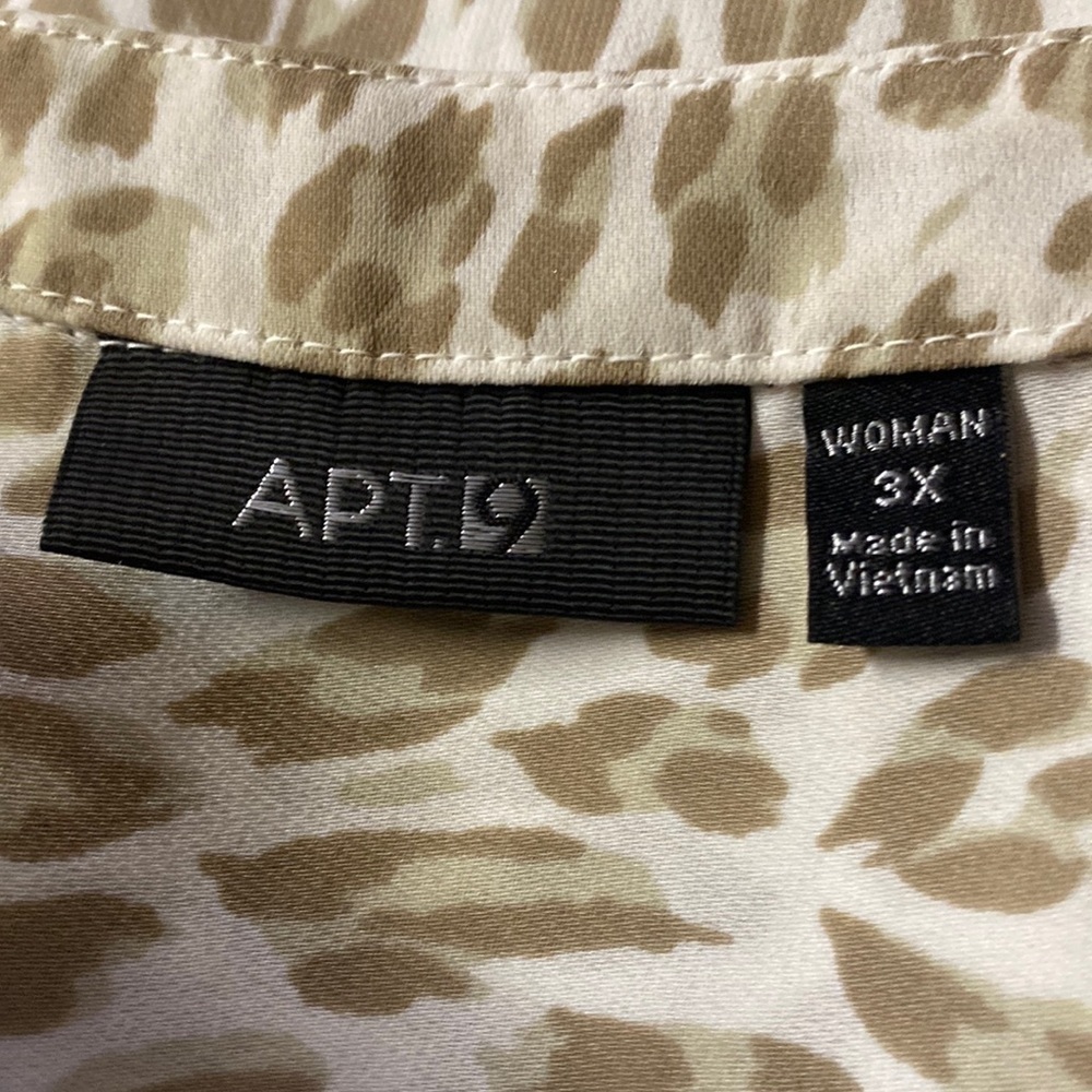 Apt 9 plus size half zip soft and silky animal print popover blouse women’s 3X - Picture 2 of 11